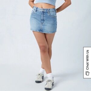 PacSun Light Blue Stretch Mid Rise Denim Mini Skirt
